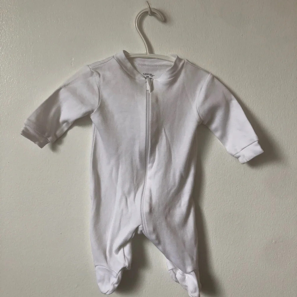 Gerber | One Pieces | Gerber White Cotton Baby Onepiece Footed Sleepers ...